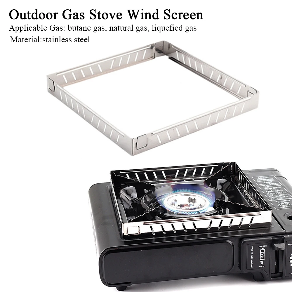 Camping Cooking Heater - Outdoor Gasherd Windschutz Edelstahl Faltbare Herd