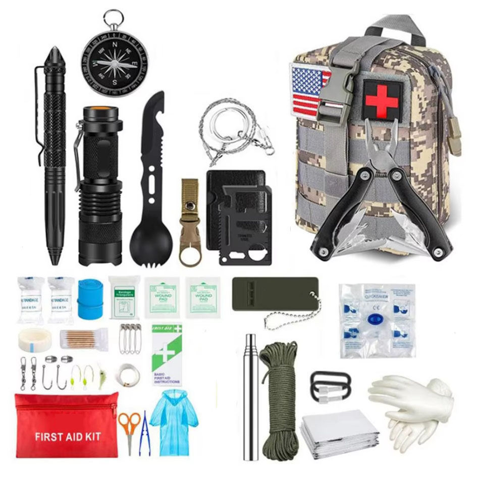 Camping Cooking Set With Bag - Survival Erste-Hilfe-Set Survival Komplettset Molle Outdoor