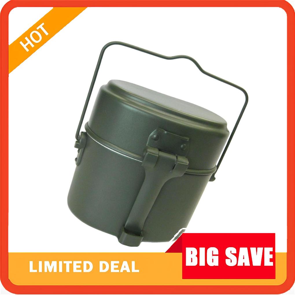 Camping Cooking Box Set - 3-teiliges Set Lunchbox, Aluminiumtopf und Pfanne,