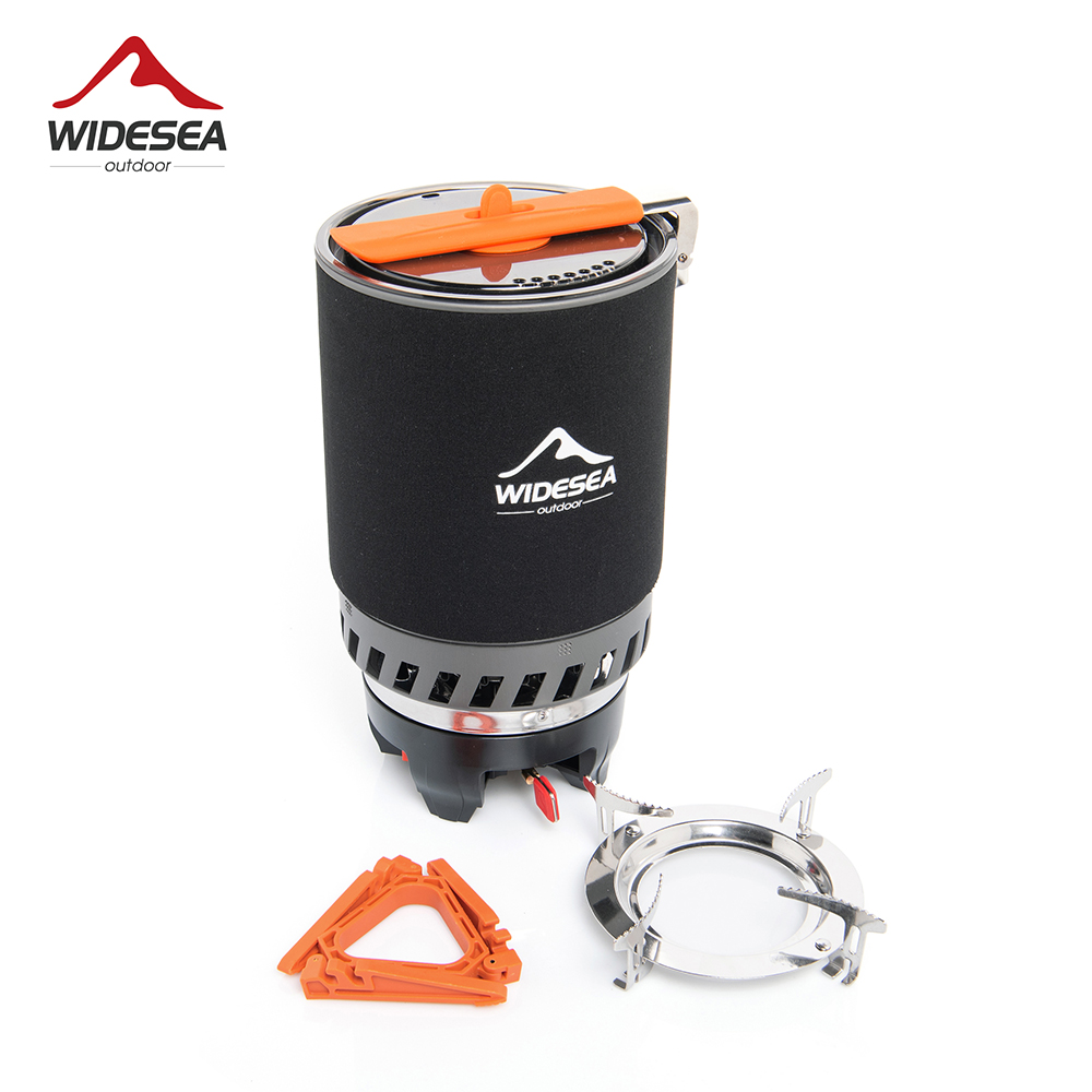 Camping Cooking Sets - Widesea Camping-Kochsystem mit Wärmetauscher, Outdoor-Gasbrenner, Herd,