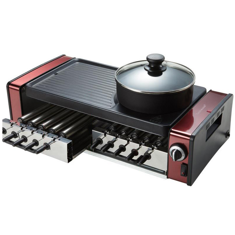 Camping Cooking Hot Plate - Elektrischer Grill Camping-Hotpot Rauchfreier Haushalts-Grill Antihaftbeschichteter