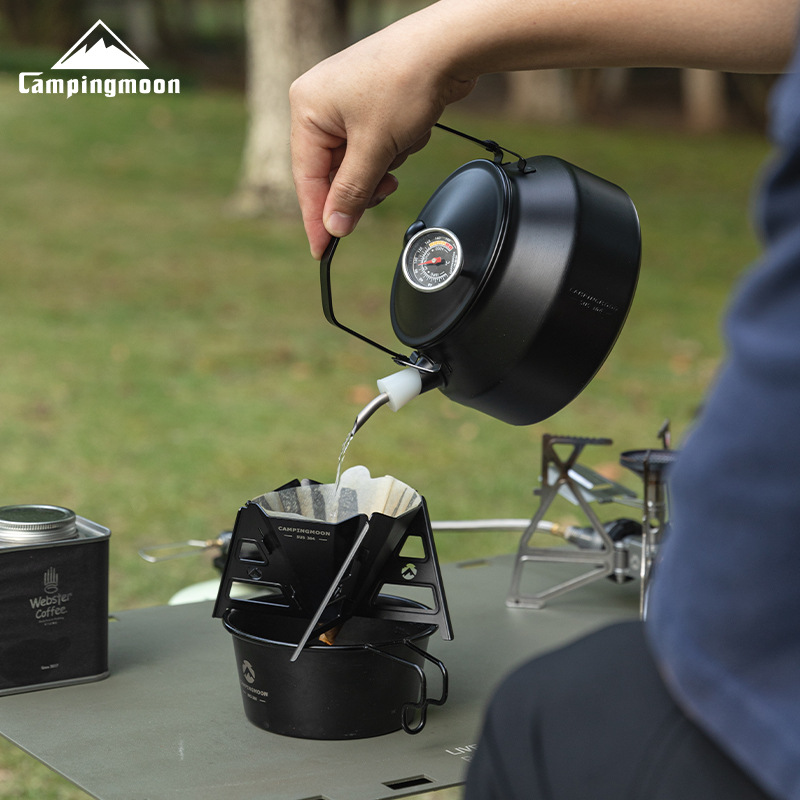 Camping Cooking Kettle - CAMPINGMOON BKSW-1 Camping-Kochausrüstung 304 Edelstahl Teekanne