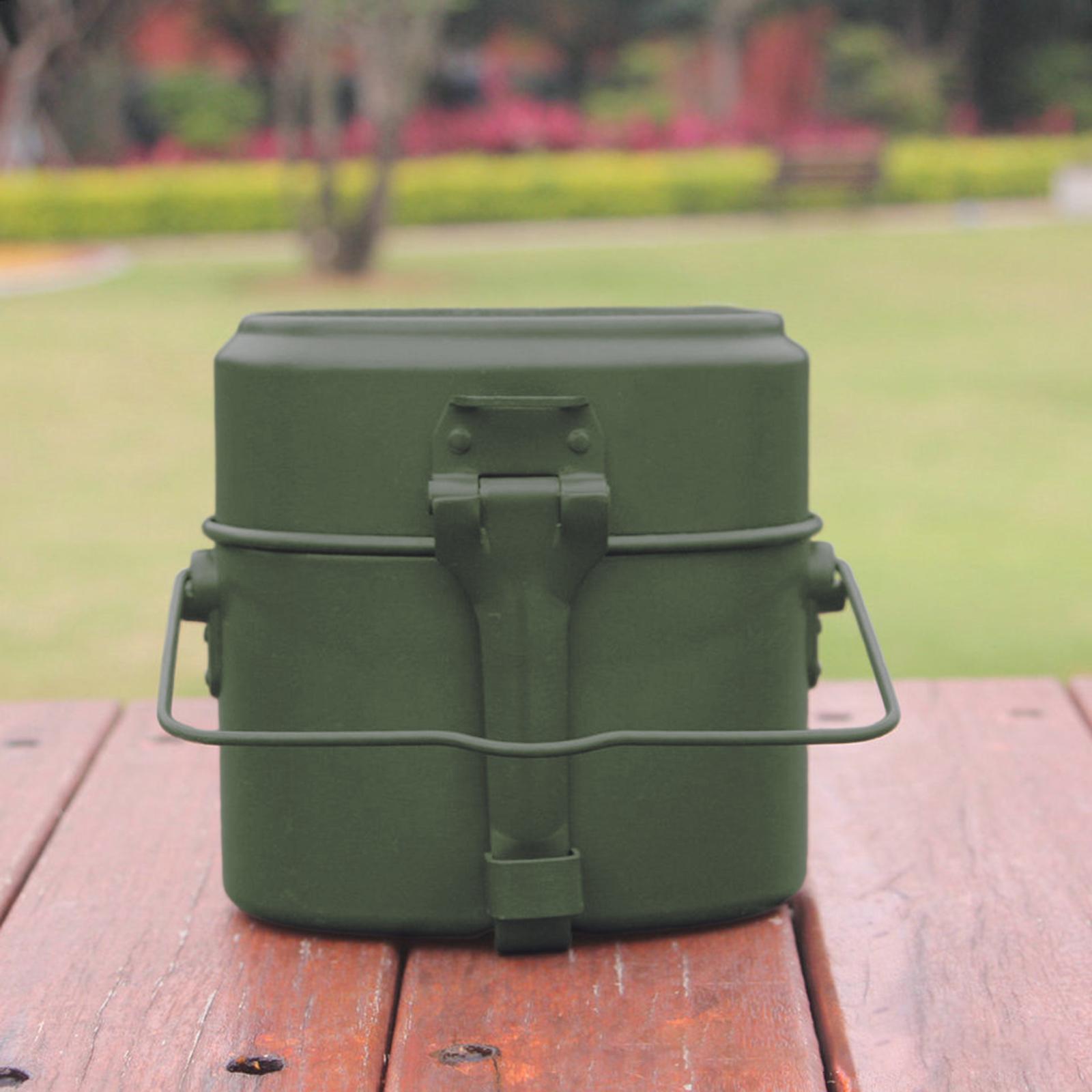 Camping Cooking Box Set - Outdoor-Kochtopf-Set Aluminium-Lunchbox Thermische Pfanne Messkit Lebensmittelbehälter