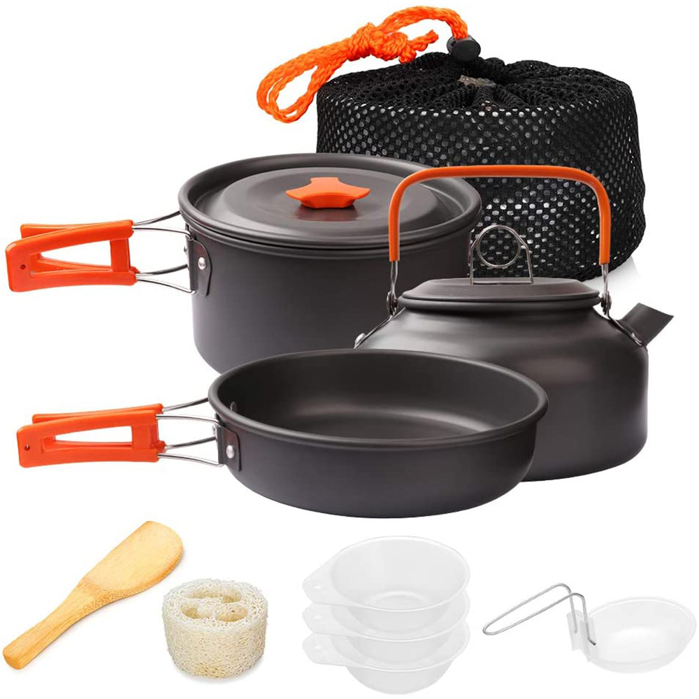 Camping Cooking Set With Bag - 1 stücke/1 satz Camping Kochgeschirr Kit