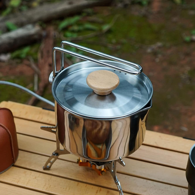 Camping Cooking Kettle - 1 l Camping-Wasserkocher aus Edelstahl 304,
