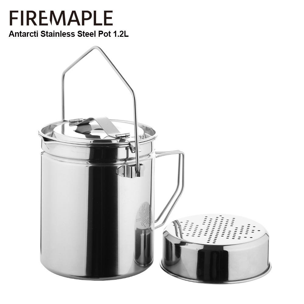 Camping Cooking System - Feuer-Ahorn 1,2 l Edelstahl-Dampftopf mit abschließbarem