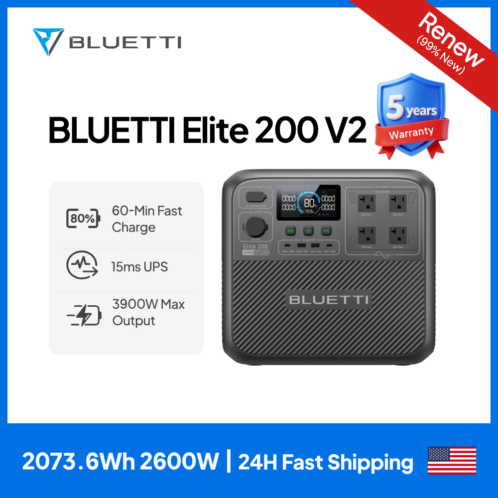 Camping Cooking Heater - 【Renew】BLUETTI Elite 200 V2 Tragbare Powerstation