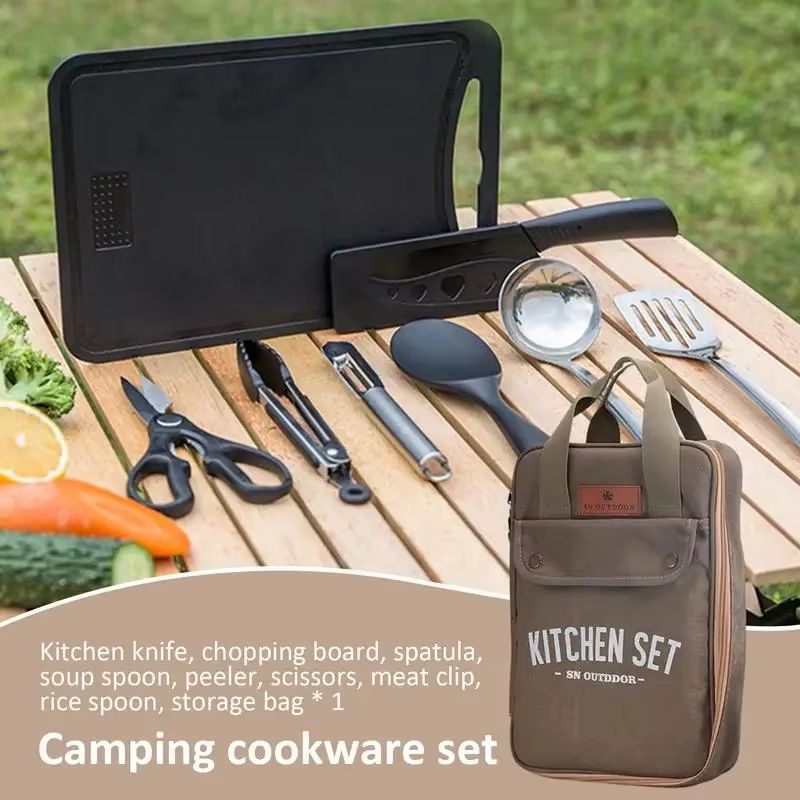 8-teiliges Camping-Kochgeschir – Camping Cooking Set With Bag Bewertung und Preis