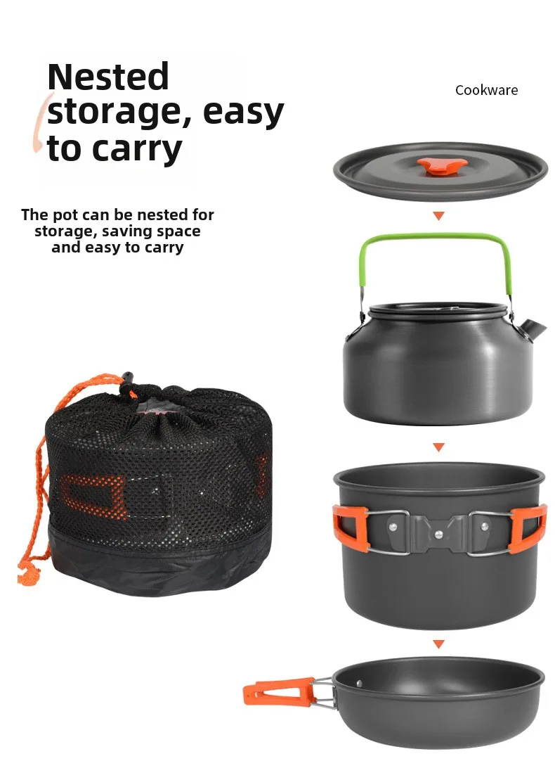 DS-308 Outdoor-Kochset mit gro – Camping Cooking Set Ds 308 Bewertung und Preis