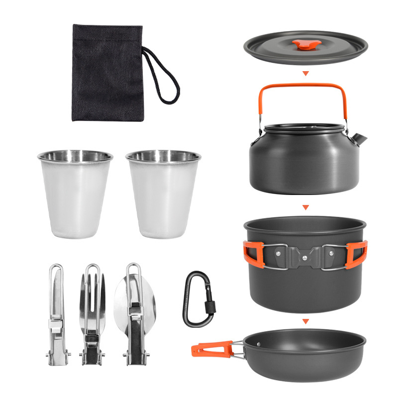 DS-308 Outdoor-Kochset mit gro – Camping Cooking Set Ds 308 Bewertung und Preis