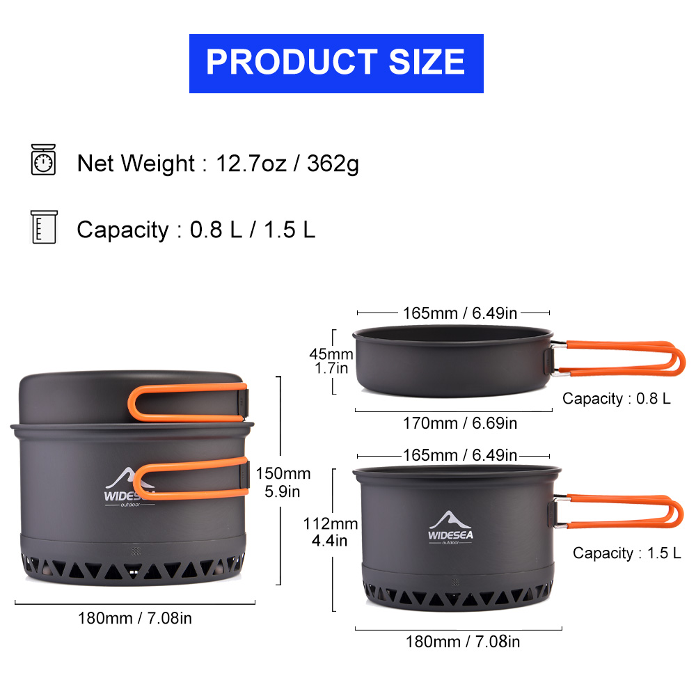 Widesea Camping Topf 1,3 L 2,3 – Camping Cooking Bundle Bewertung und Preis