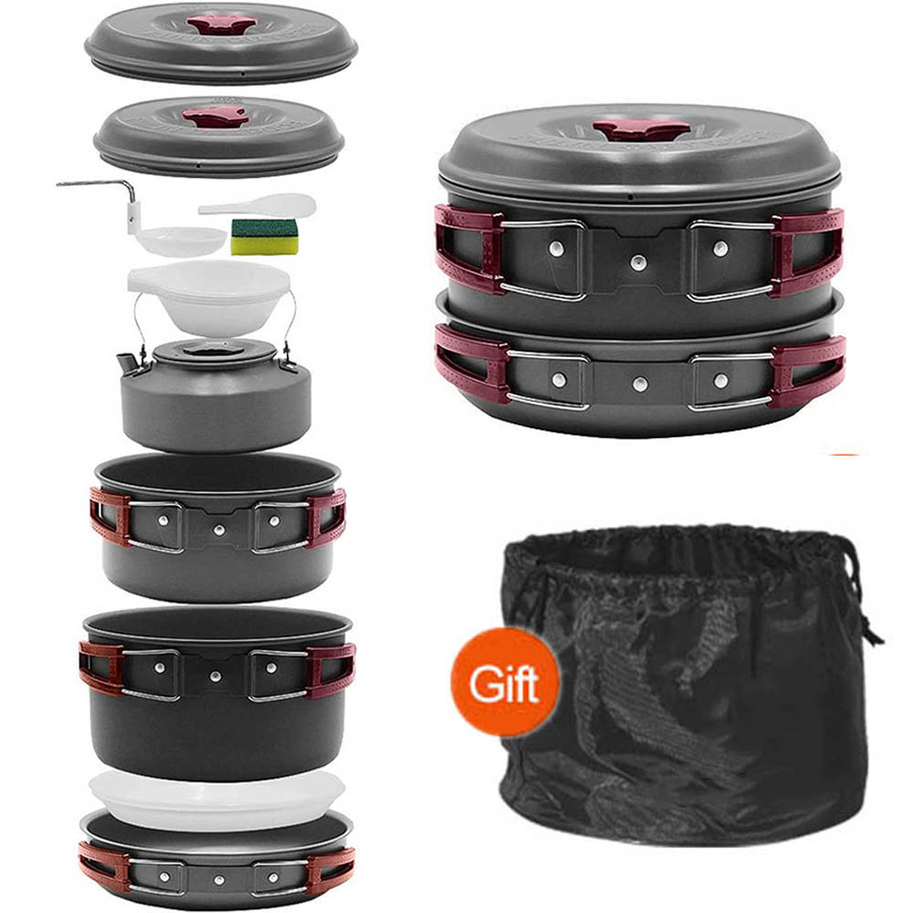 Kochen im Freien 3-4 Personen  – Camping Cooking Set With Bag Bewertung und Preis