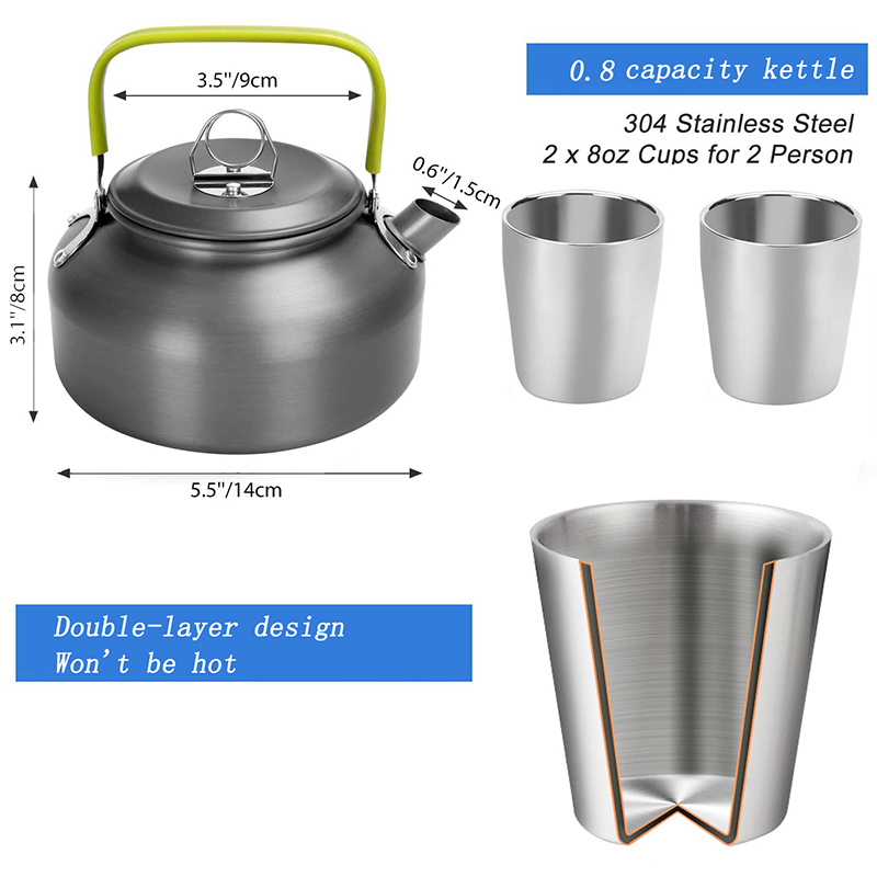 1 Set Outdoor-Kochgeschirr für – Camping Cooking Kettle Bewertung und Preis