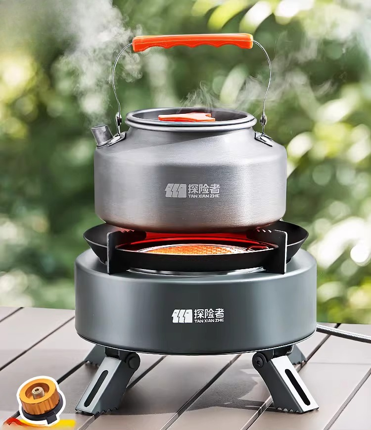 Tragbarer Split-Gaskocher für  – Camping Cooking Box Set Bewertung und Preis